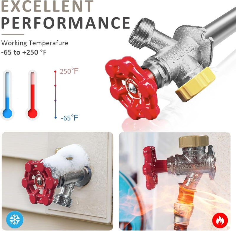 Young Dance 12inch Anti-Siphon Frost Free Sillcock, No Lead Brass Frost Proof Outdoor Faucet Bib with Backflow Preventer, 1/2" Push-to-Fit Connector X 3/4 Inch Hose Bibb Frost Free Spigot - Image 5